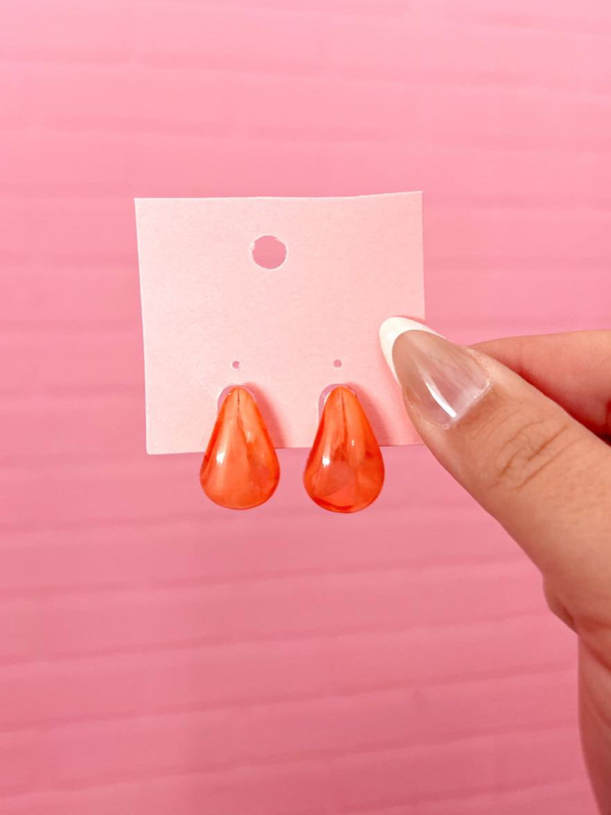 Coral Teardrop Earrings