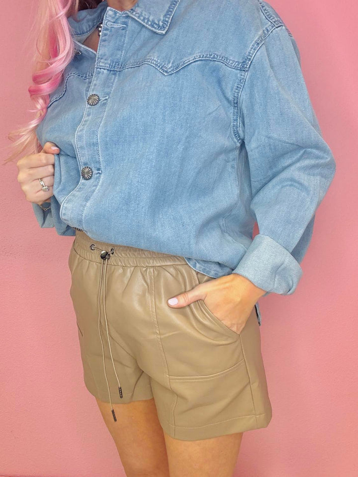 The Pheonix Faux Leather Shorts