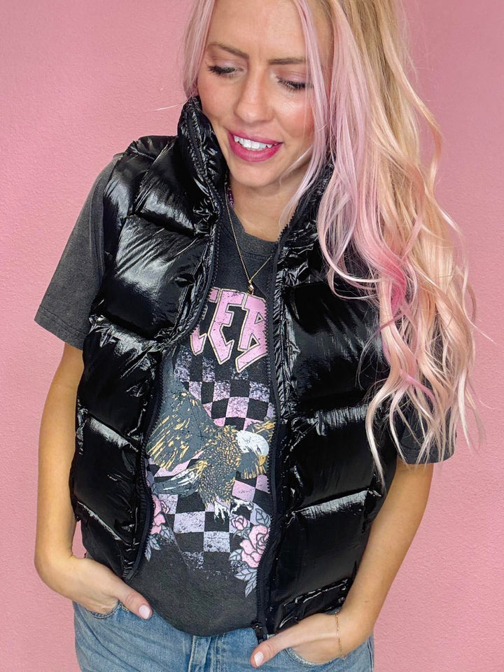 The Madi Metallic Puffer Vest