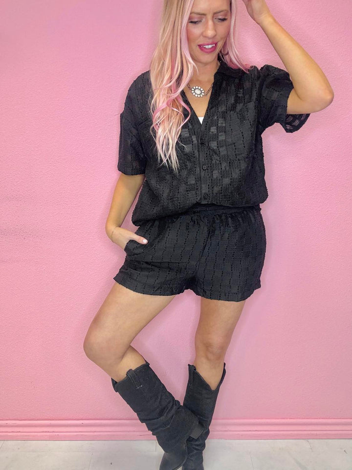 The Odessa Checkered Top & Shorts Set