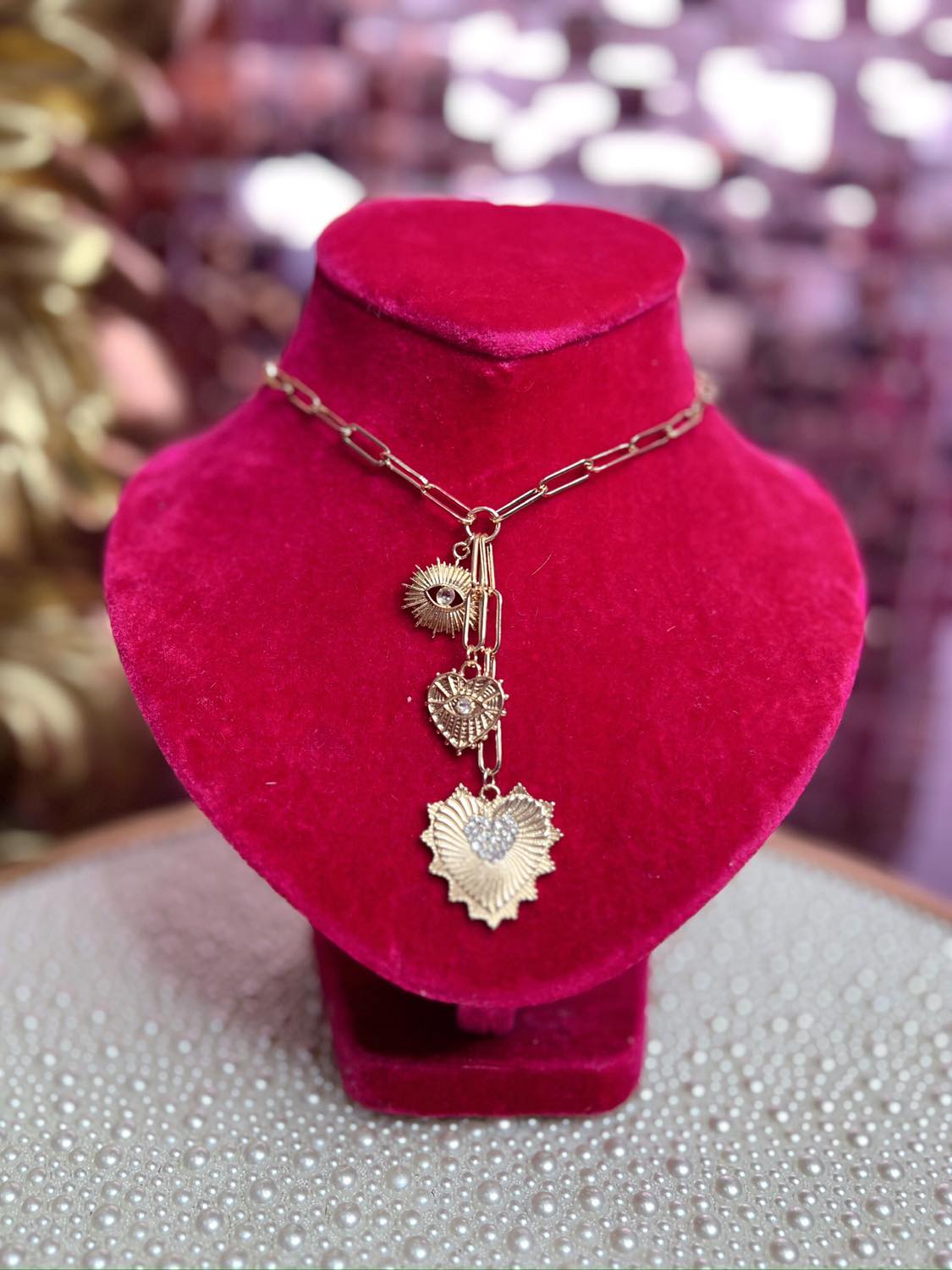 Sun & Heart Charm Necklace