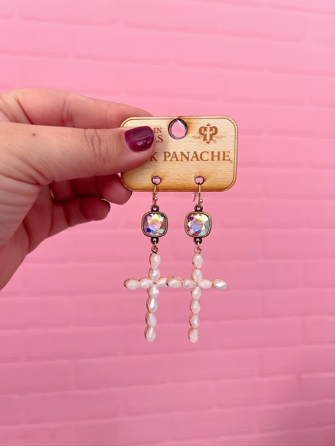 The Jenna Cross Rhinestone Earrings