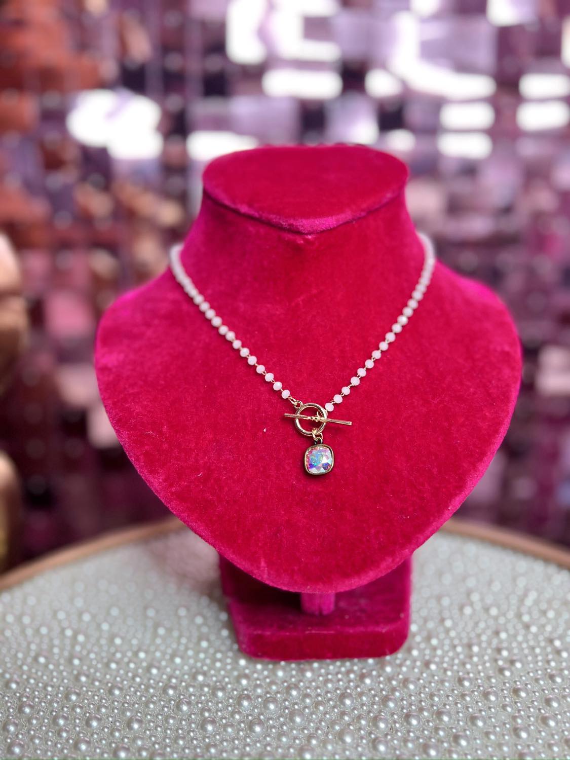 The Angela White Bead Necklace