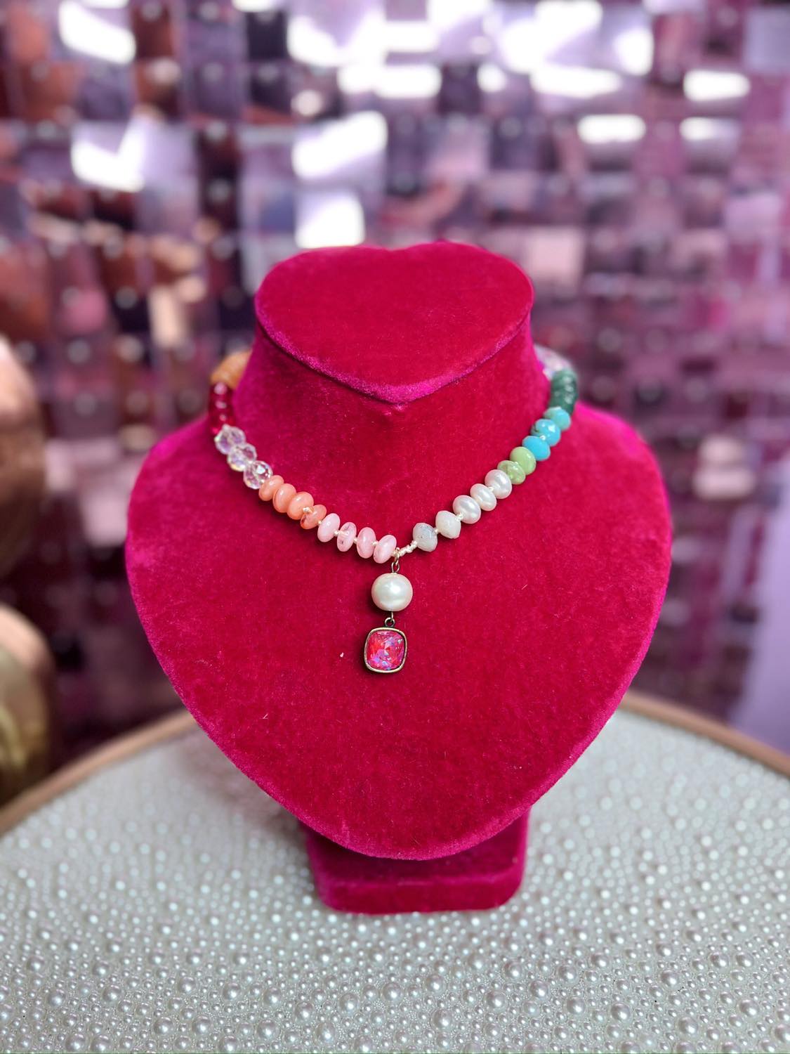 The Kaitlin Austrian Crystal Multi Beaded Necklace