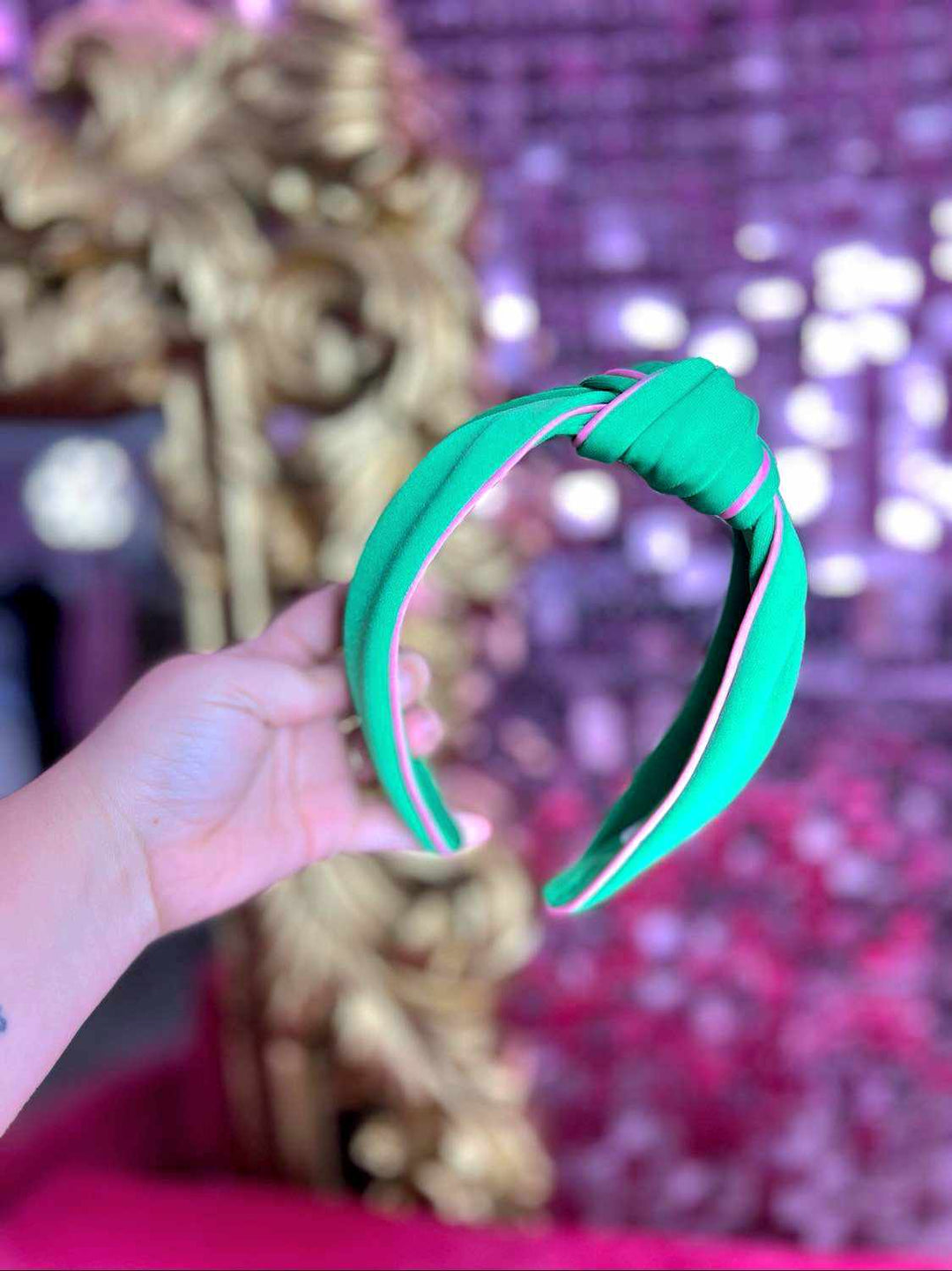 The Tory Green Knotted Headband