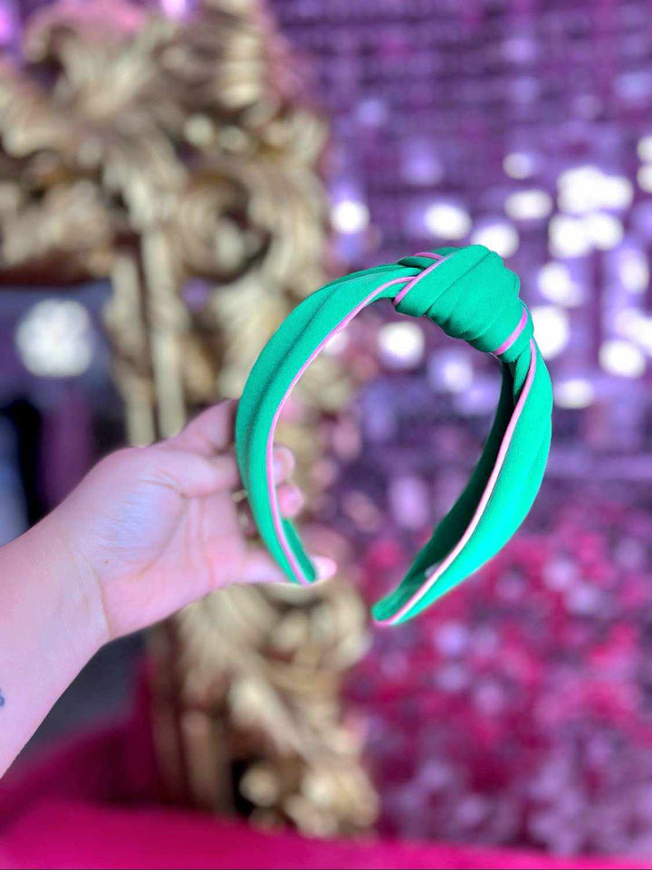 The Tory Green Knotted Headband