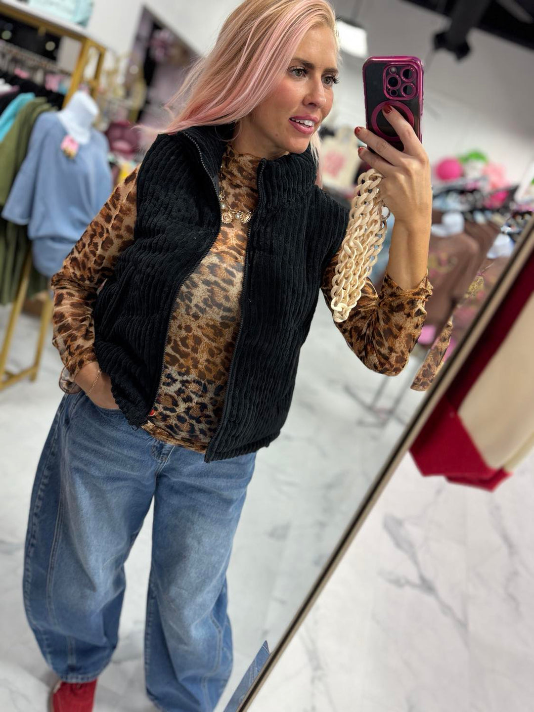 Ashlee Ribbed Puffer Vest