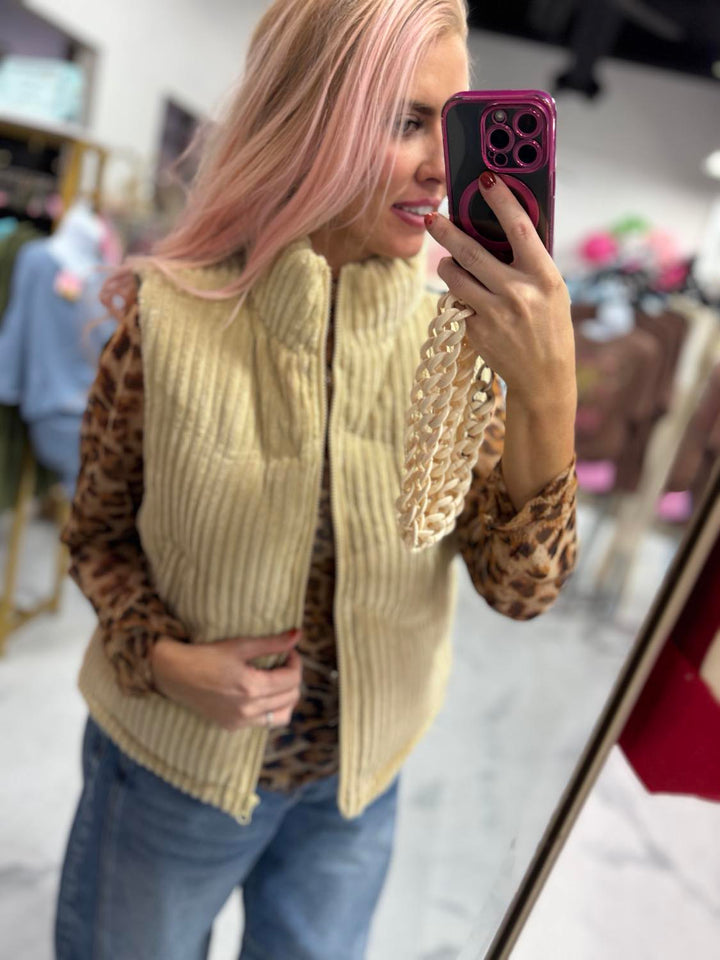 Ashlee Ribbed Puffer Vest
