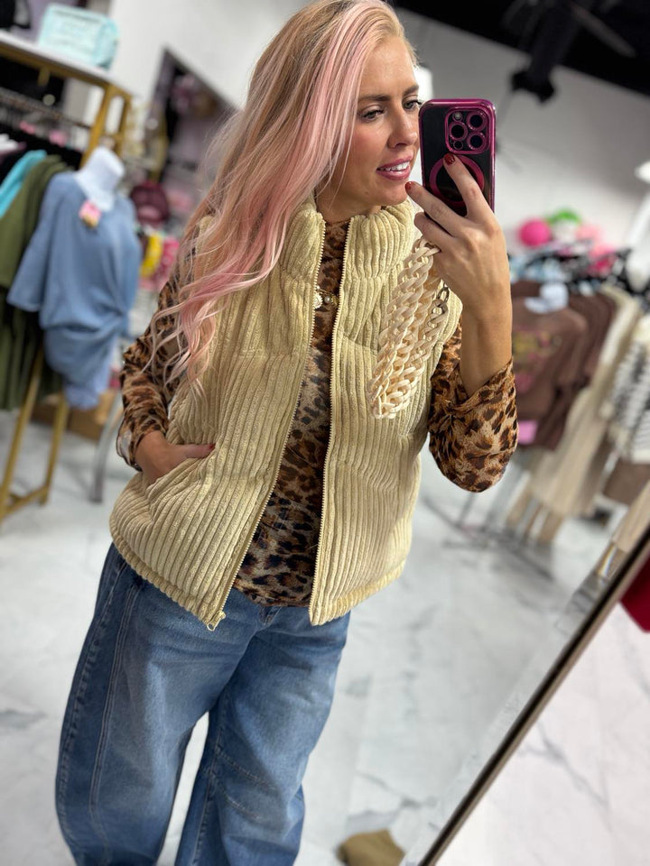 Ashlee Ribbed Puffer Vest