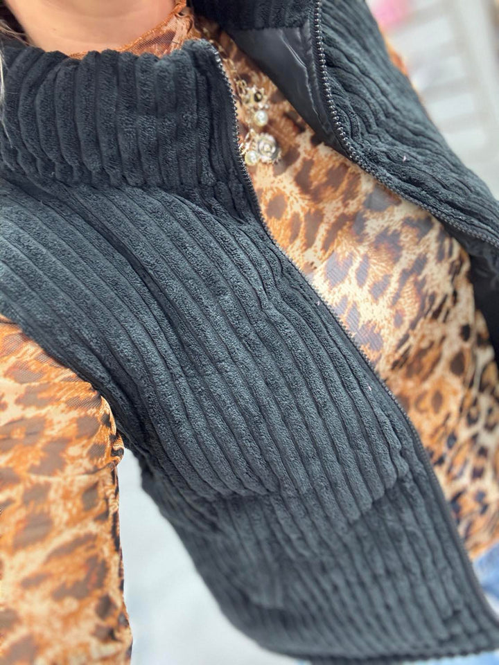 Ashlee Ribbed Puffer Vest