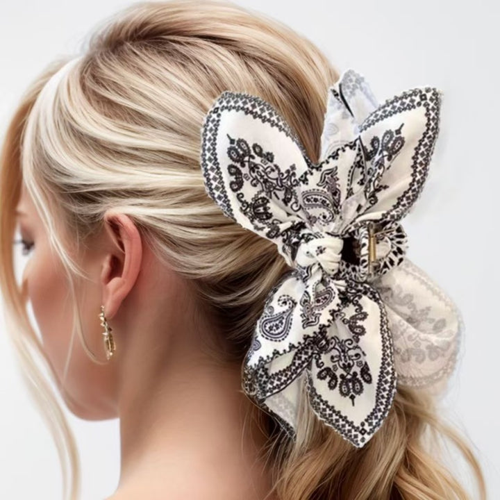 Paisley Noir Bandana Claw Clip