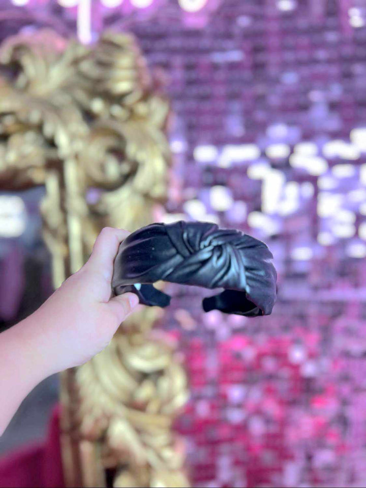 Knotted Faux Leather Headband