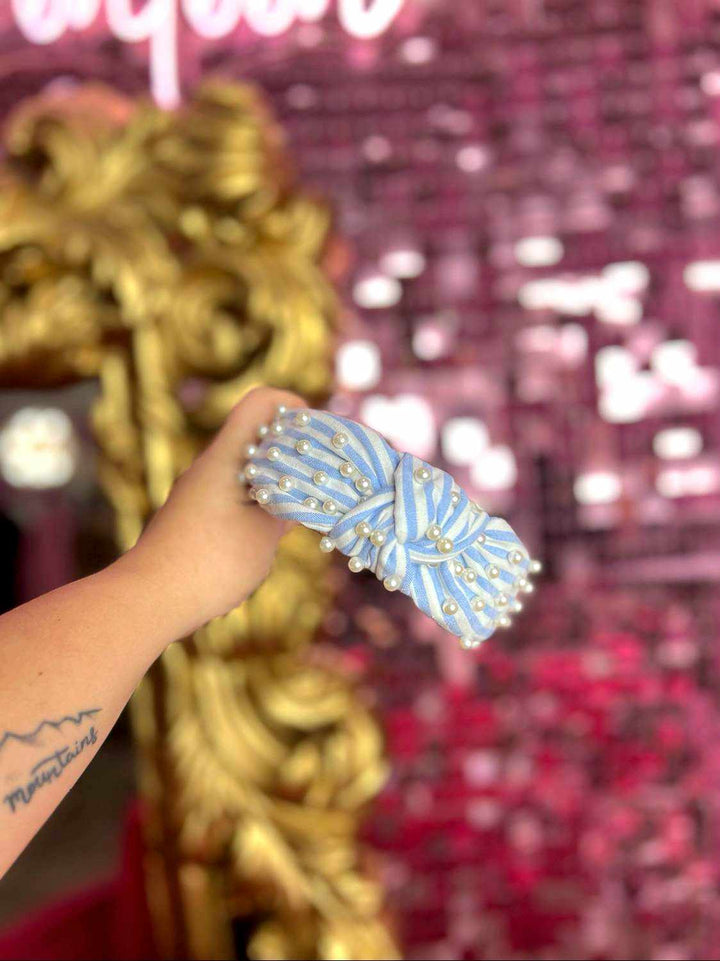 Pearls & Stripes Knotted Headband
