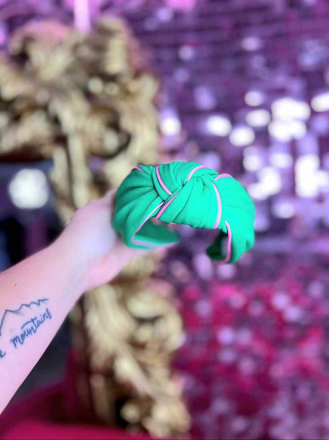 The Tory Green Knotted Headband