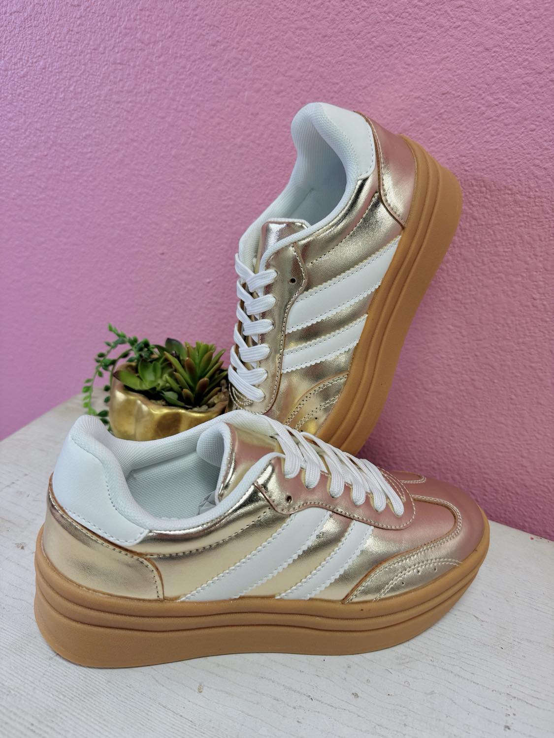 The Elle Gold Sneakers