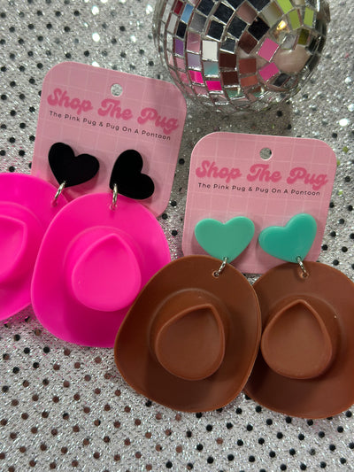 Yeehaw Cowboy Hat Earrings