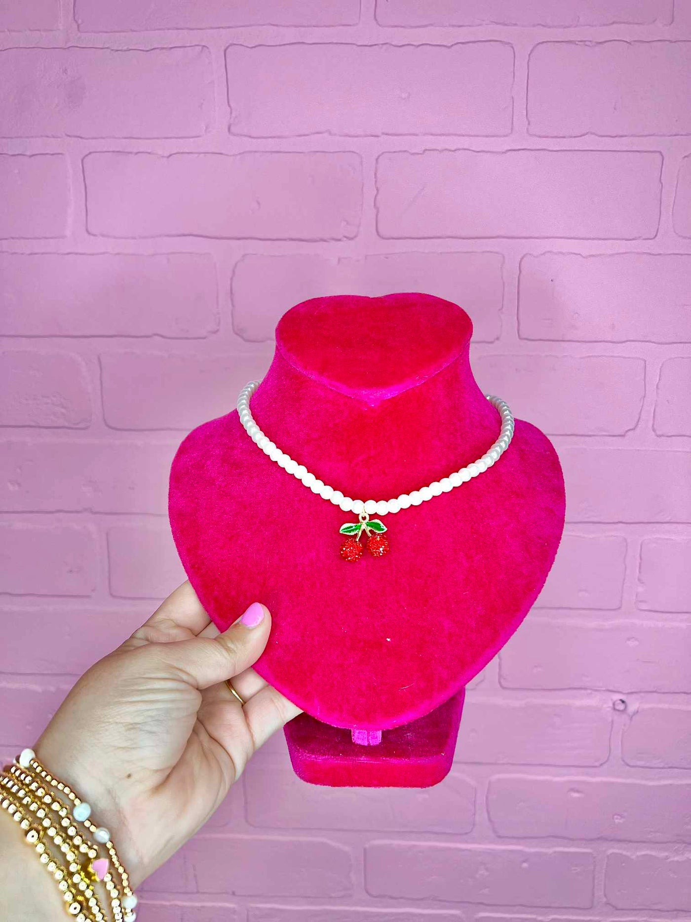 The Cherry Pearl Charm Necklace