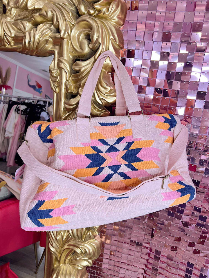Pink, Teal & Orange Aztec Duffel