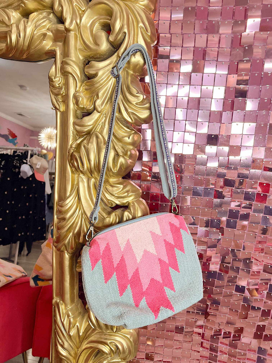 Slate & Pink Aztec Crossbody