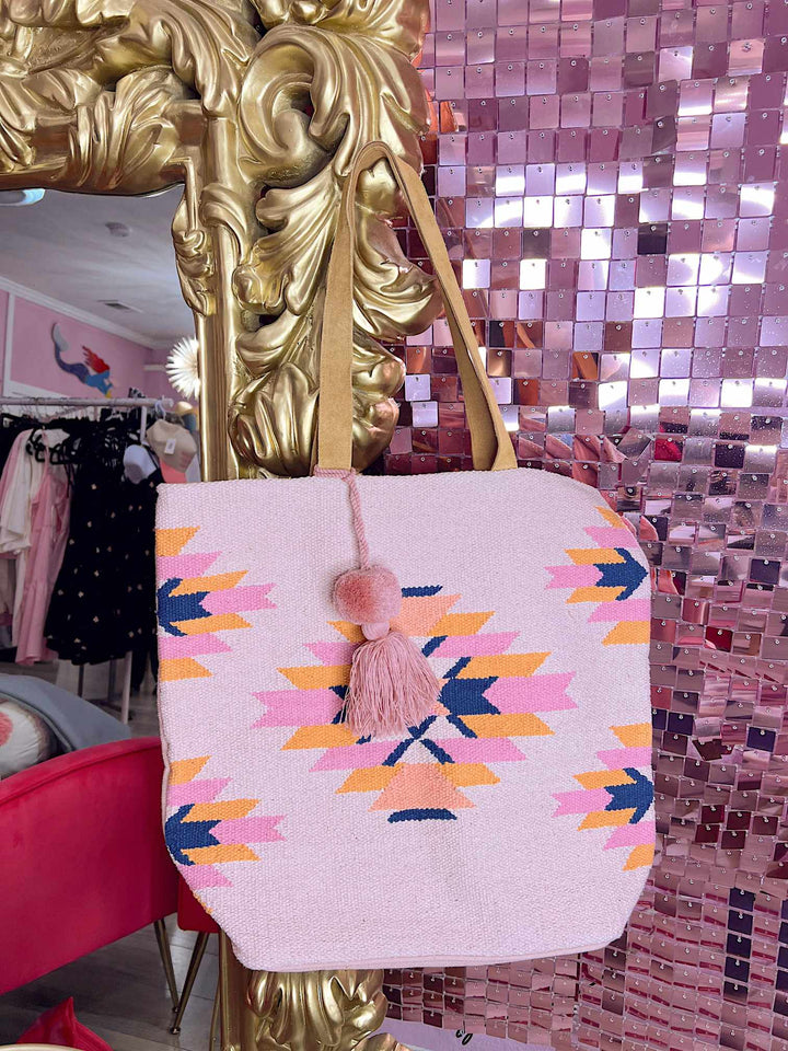 Pink, Teal & Orange Aztec Tote