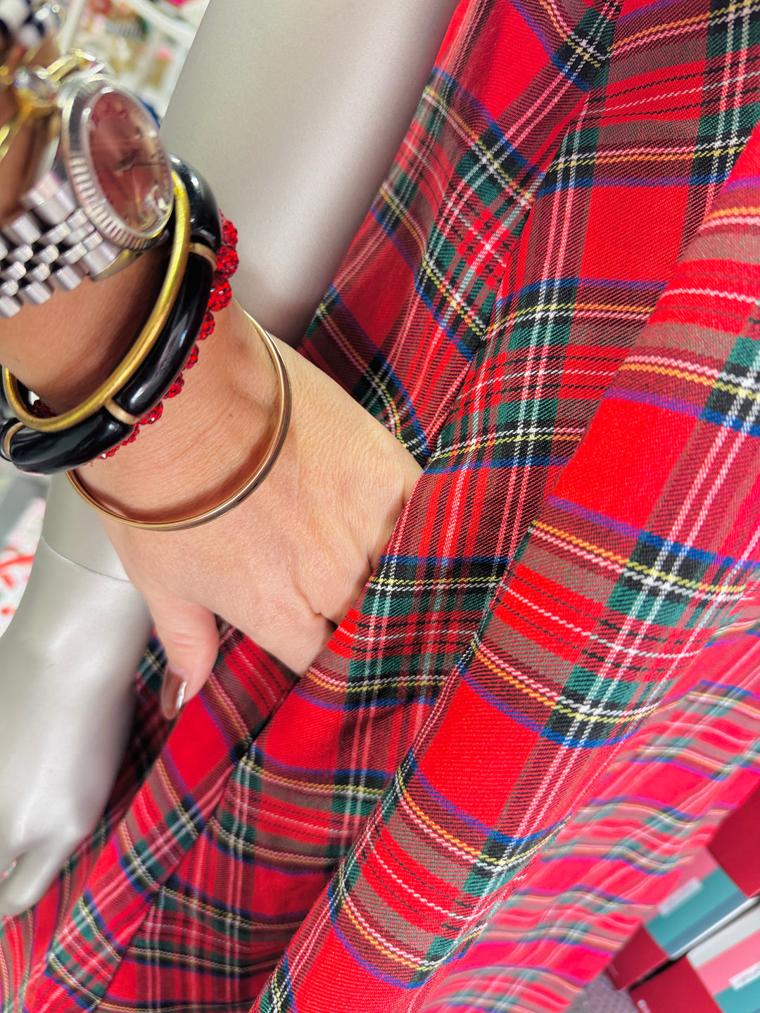 Carmine Charm Plaid Dress