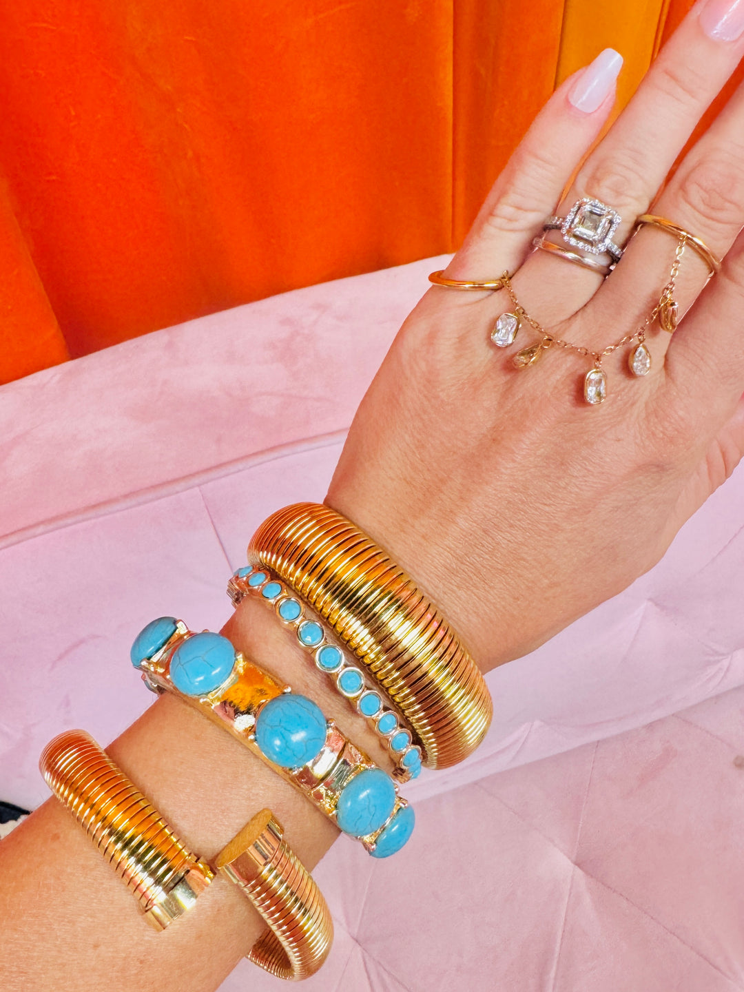 Baia Thick Coil Bangle Bracelet