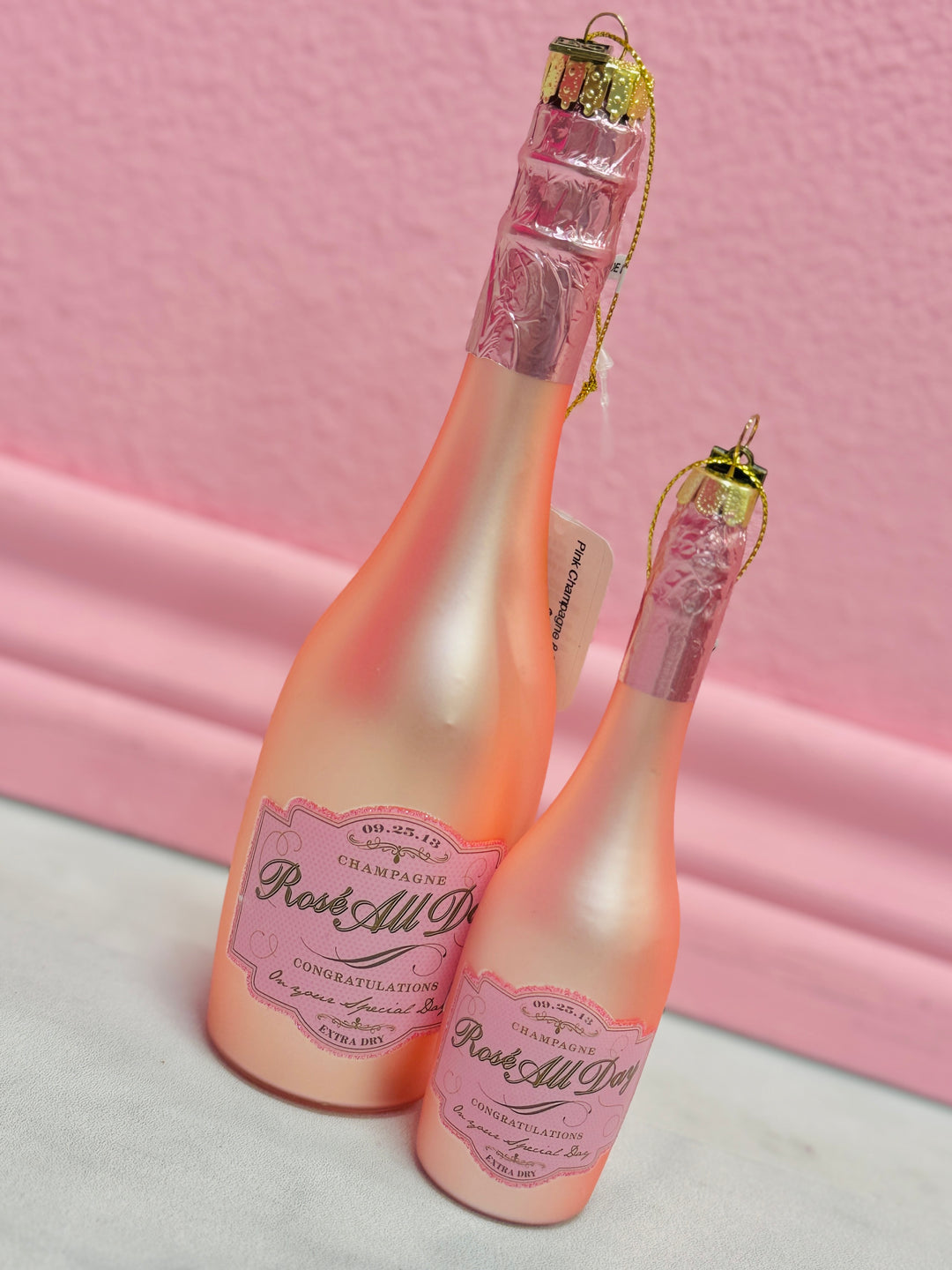 Congratulations Pink Champagne Ornament