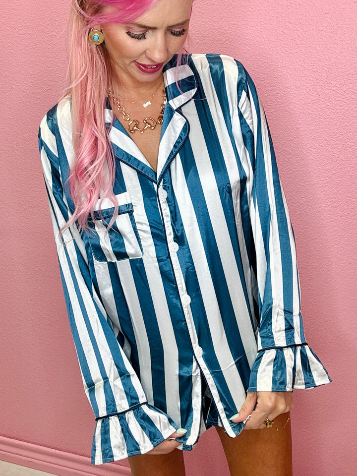 The Stripe Satin Pajama Set