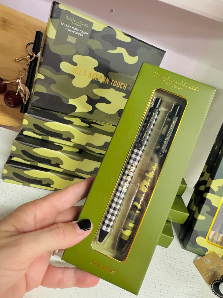 Camo & Gingham Gel Pen Set