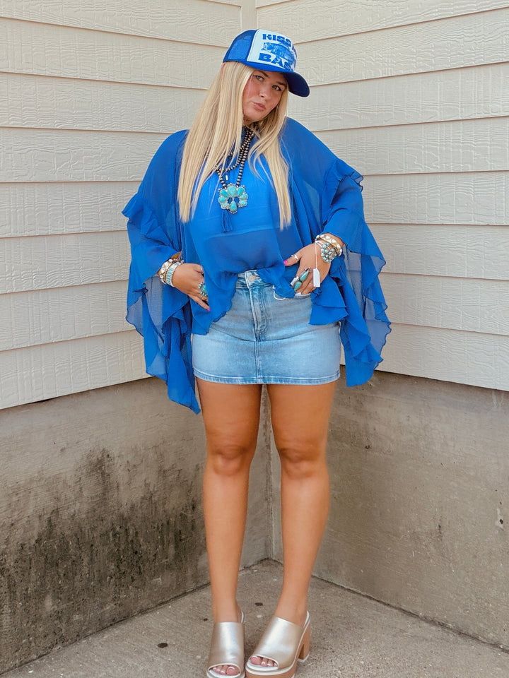 Twirl & Whirl Ruffle Blouse