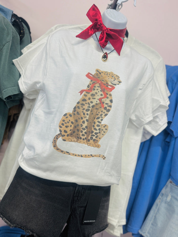 Bow Wild Leopard Graphic Tee