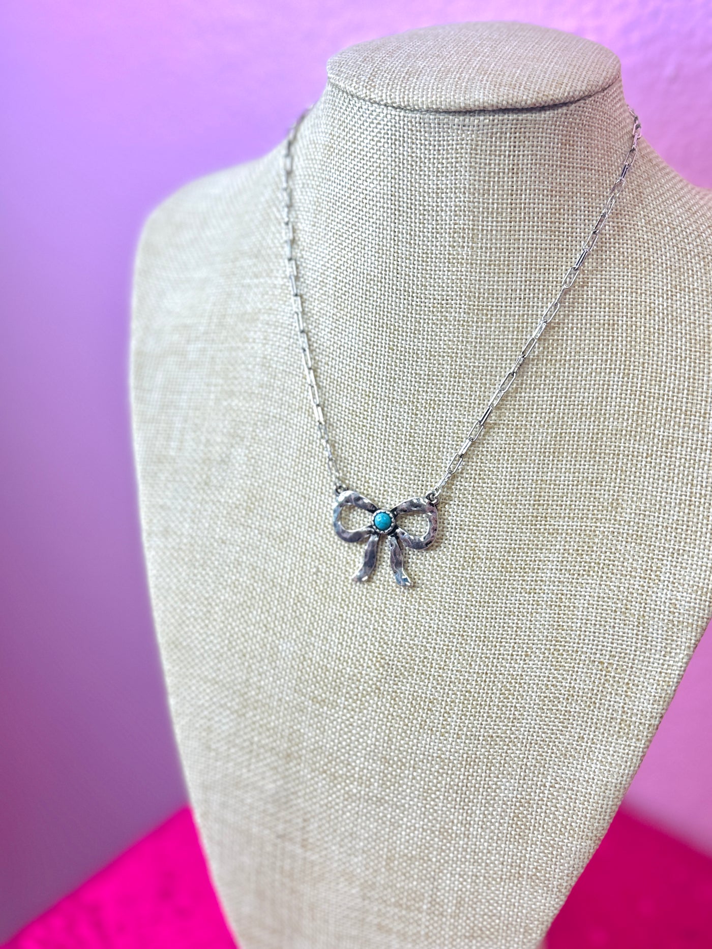 Western Turquoise Bow Necklace