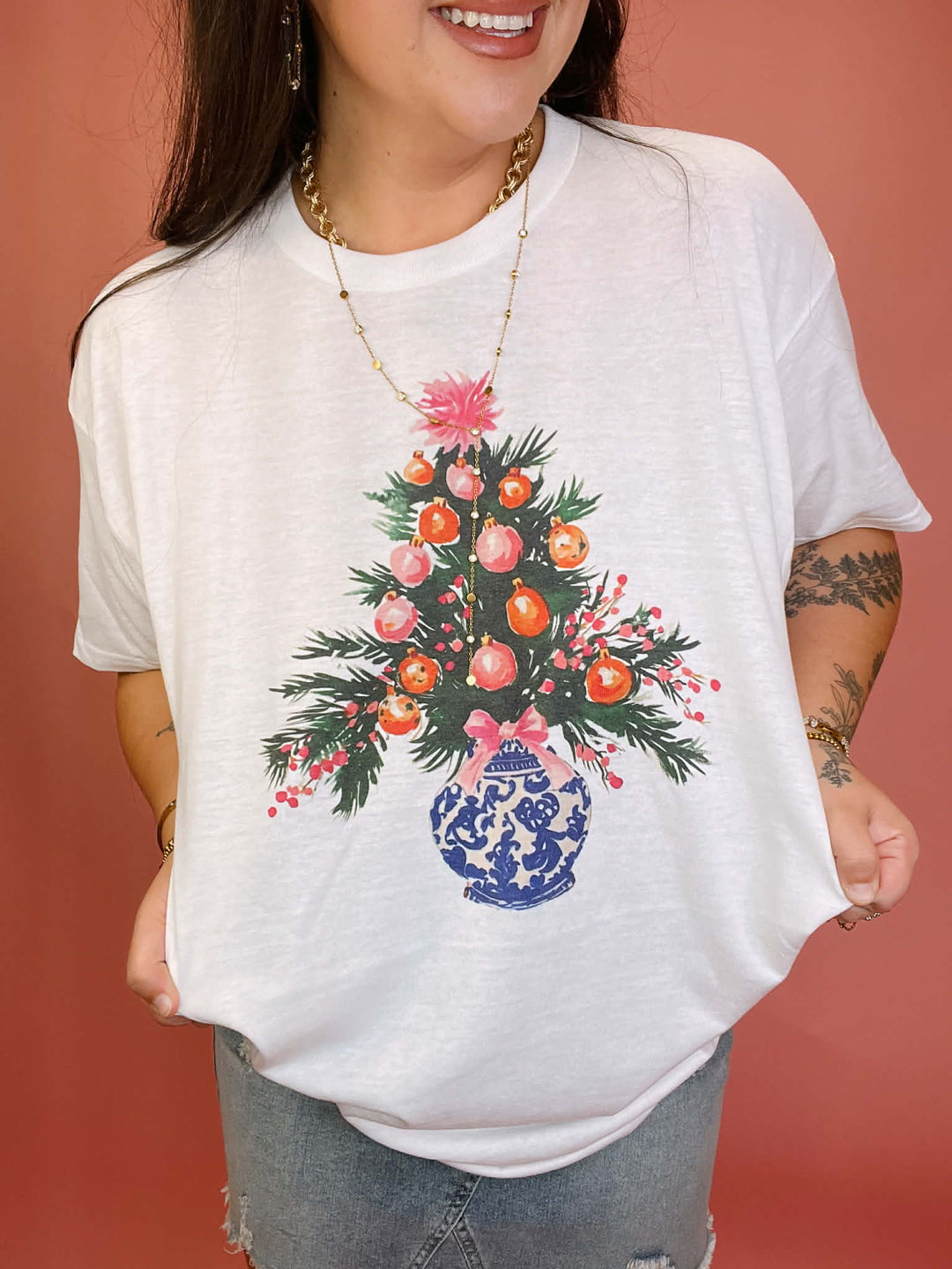 Blue China Christmas Graphic Tee
