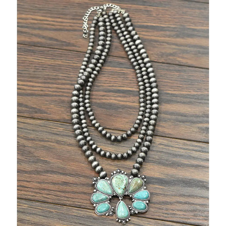 Canyon Queen Squash Blossom Necklace