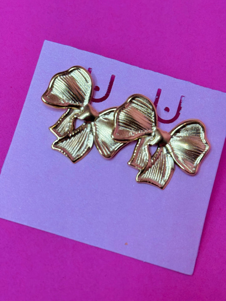 Knot Your Average Gold Bow Earrings