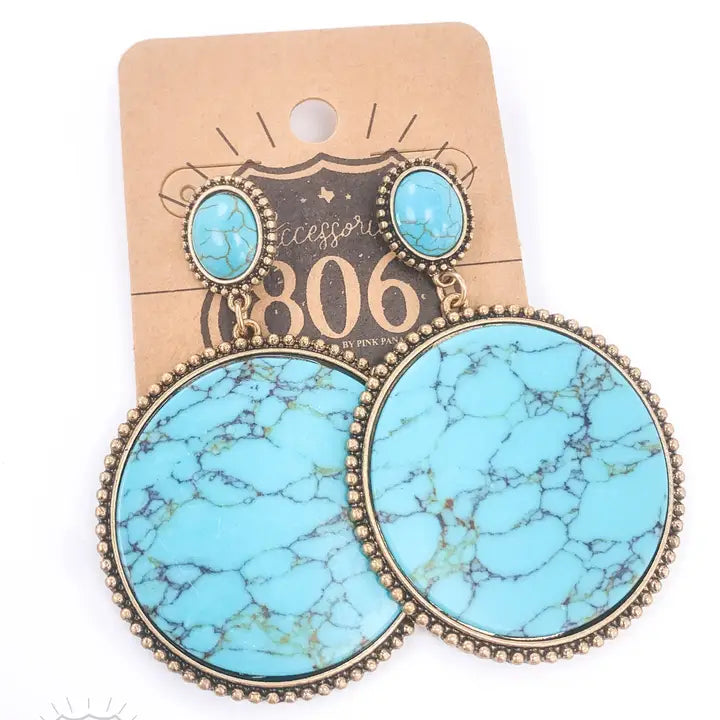 The Mesa Round Stone Earring