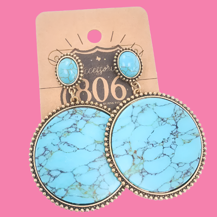 The Mesa Round Stone Earring