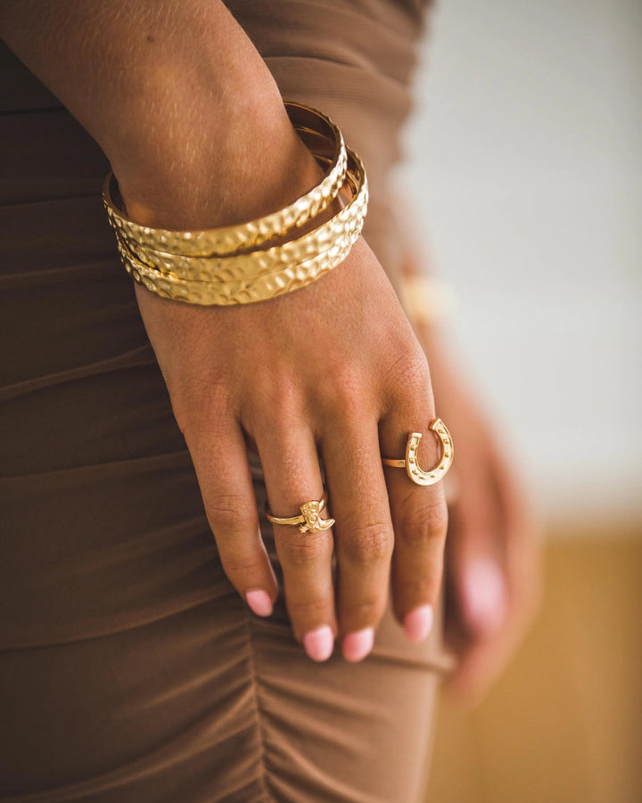 The Jen 18K Hammered Bracelet