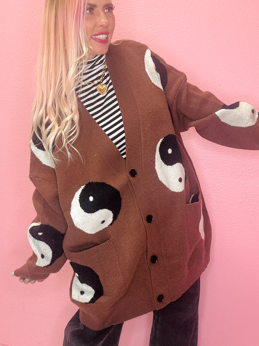Oversized Yin Yang Cardigan