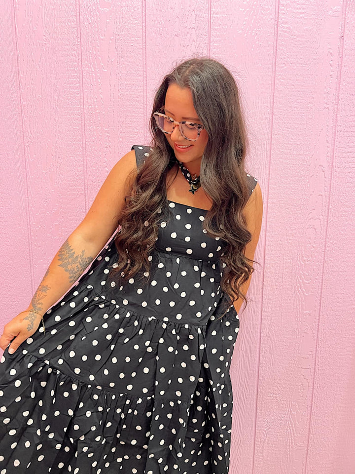 Polkadot Couture Midi Dress