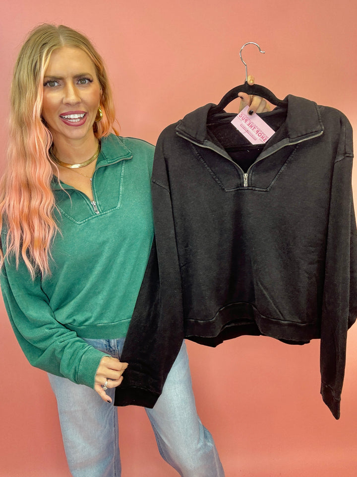 The Weekender Zip Collar Sweater