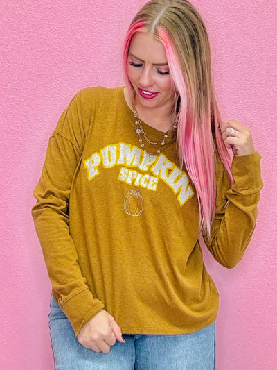 Pumpkin Spice Long Sleeve Tee- SALE
