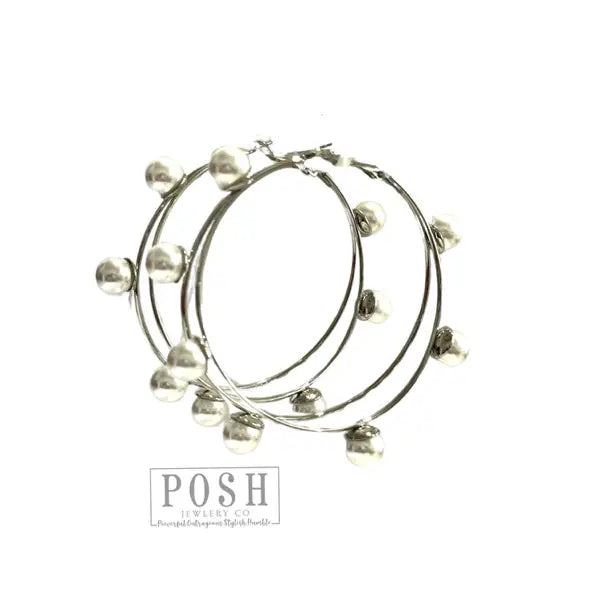 Pearl Bead Hoop Earring
