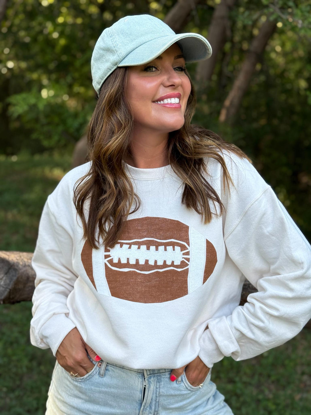 Jenna Football Cream Sweatshirt