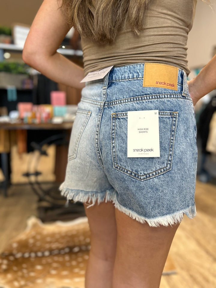 Two Tone Denim Shorts