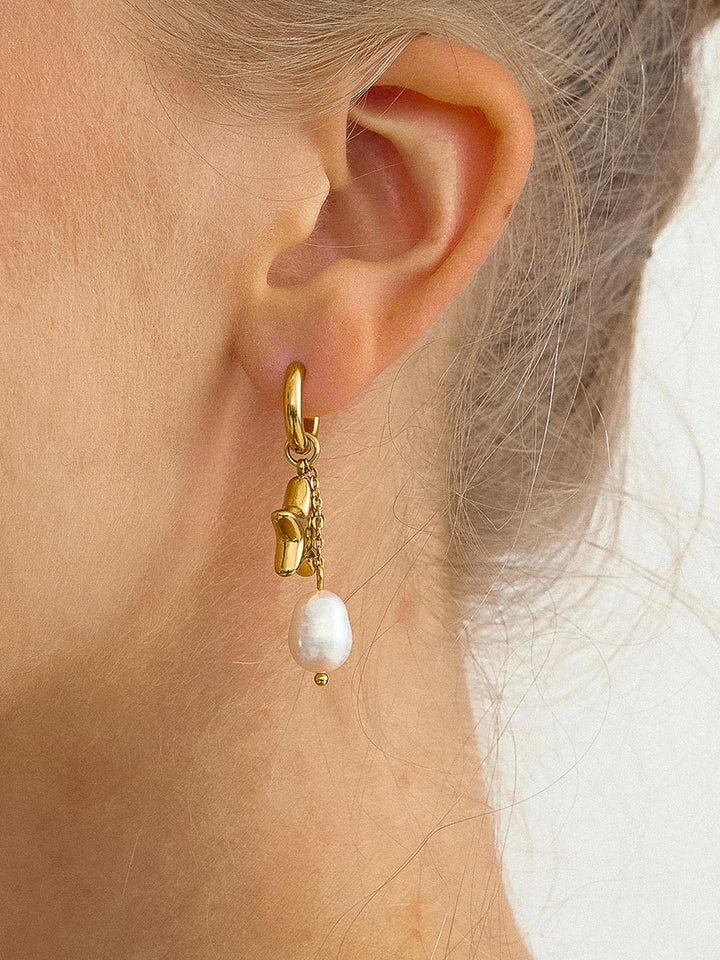 The Laura 18K Star Pearl Earrings