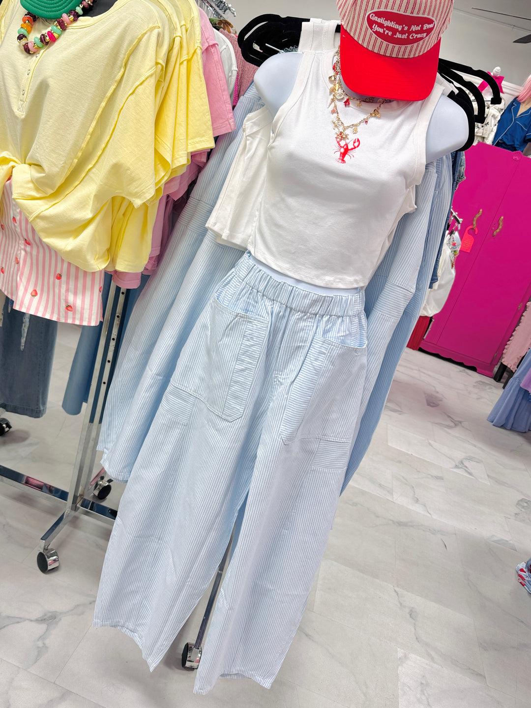 Stripes & Style Barrel Pants