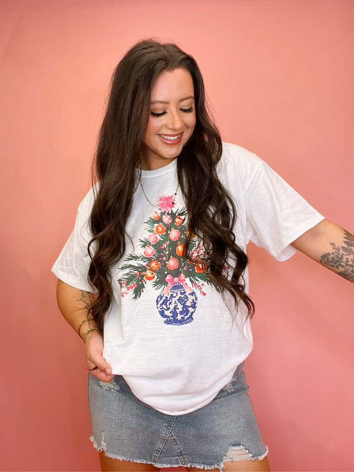 Blue China Christmas Graphic Tee