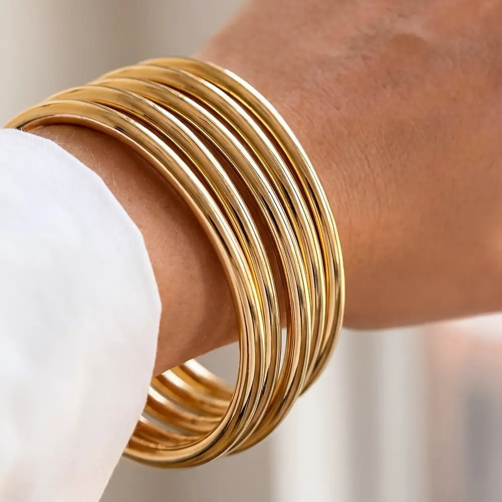 Golden Hour Metallic Bangle Set