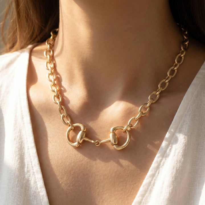 The Saddle Luxe Horsebit Chain Necklace
